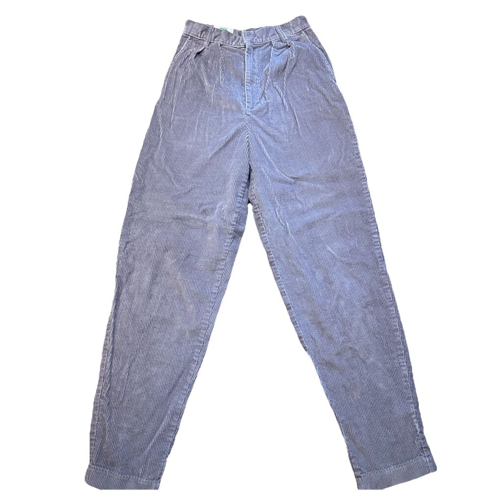 Palmetto’s Women’s Vintage Gray Corduroy Pleated Trouser Pants Size 7 Made In US